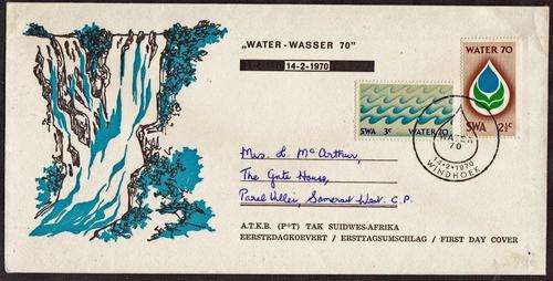 SWA - WATER 70, FIRST DAY COVER, CANCELLED AT WINDHOEK - CLEAN!!!!!
