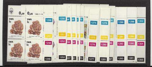 SWA-MINES & MINERALS-SET OF CONTROL BLOCKS TO R2-SUPERB UNMOUNTED MINT