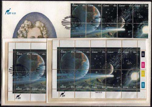 CISKEI - HALLEY'S COMET, FDC 1.17 WITH 2 X MINISHEETS - 1 X CTO & 1 X U/M!!!!!
