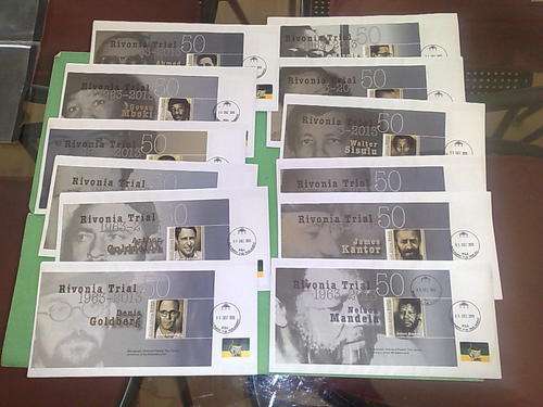 MANDELA RIVONIA TRIAL-COMPLETE SET OF 12 COVERS,EACH WITH M.SHEET =PARLIAMENT CANCELS-TWO SETS ONLY
