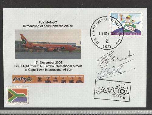 MANGO 1ST FLIGHT COVER-SIGNED BY PILOT AND CO PILOT-SCARCE COVER