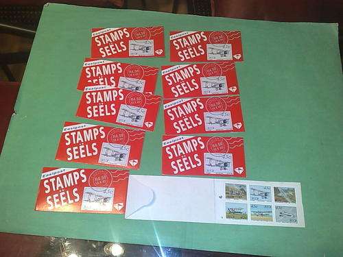 RSA-SET OF 10 AIRMAIL STAMP BOOKLETS-BLANK WHITE INSIDE COVER,NO,1-NO 10 ON SHEET INSIDE