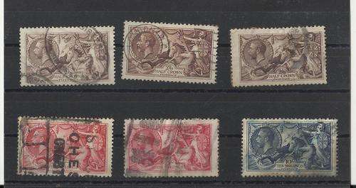 GB-KGV SEA HORSES-SMALL SELECTION TO 10 SHILLINGS,FAIR USED