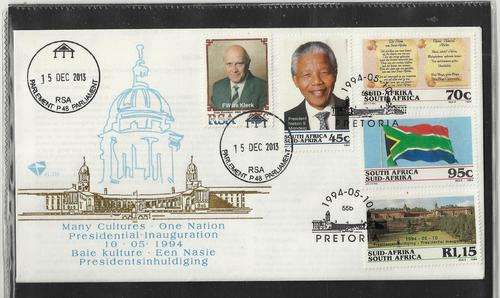 MANDELA INAUGURATION FDC 6.3B-EXTRA STAMP AND PARLIAMENT CANCEL 15 DEC-FUNERAL DAY