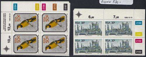 RSA - SOUTH AFRICAN BIRDS:SET OF 4 CONTROLS AND GAS & POWER:SET OF 4 CONTROLS - ALL U/M!!!!!