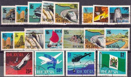 RHODESIA - 1970 DEFINITIVE SET WITH ADDITIONAL VALUES, CTO SET TO 2 DOLLARS - CLEAN & FINE!!!!!
