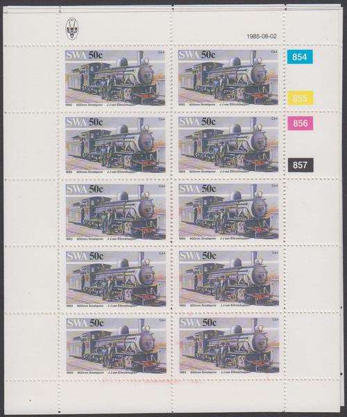 SWA - TRAINS & RAILWAYS OF SWA, SET OF 4 FULL SHEETS - U/M!!!!!