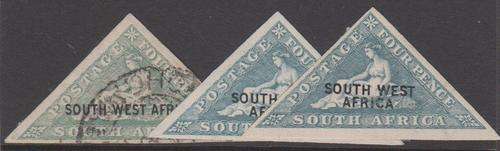 SWA - 3 X TRIANGLE SINGLES, FINE USED & FINE M/M - CV:R230!!!!!
