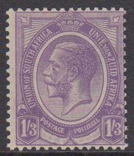 UNION SA - KGV KINGS HEAD, 1/3 SHILLING SINGLE - FINE U/M!!!!!