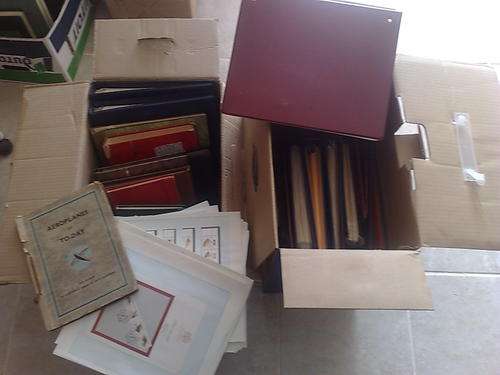 TWO LARGE BOXES OF ALBUMS,STOCKBOOKS,COVERS ETC-INSTRUCTED TO SELL AS IS-DETAILS AND PHOTOS BELOW
