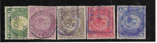 KUT-KGV ASSORTED TO 10 SHILLINGS BLUE-HUGE C/V IF POSTAL-THESE ARE FISCAL USED-