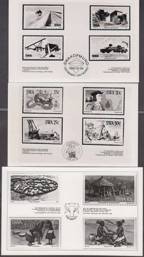 SWA - 3 X ASSORTED PHILATELIC SERVICE BLACK & WHITE PHOTO'S - SCARCE!!!!!