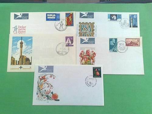 RSA-IST COMMEMORATIVE FDC NO.14.15.16.17.18-ALL UNADDRESSED SUPERB CLEAN