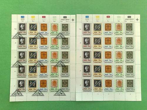RSA NATIONAL STAMP DAY-2 FULL SHEETS-BOTH SUPERB UNMOUNTED MINT-ONE CTO!!!