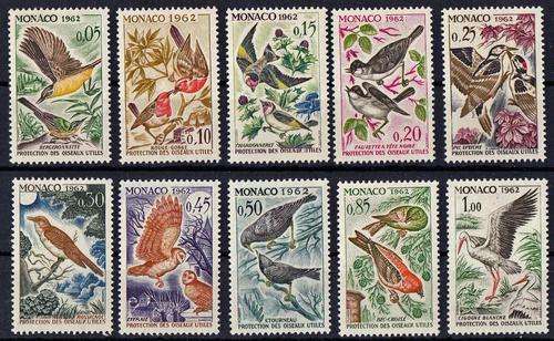 MONACO - 1962 PROTECTED BIRDS. SET OF 10 - SUPERB U/M!!!!!