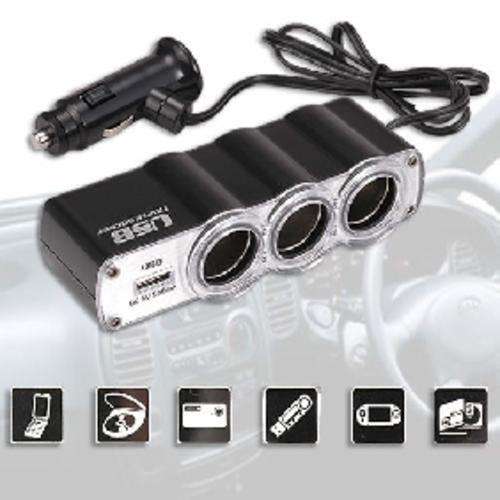 **3 ON AUCTION**Triple socket usb car charger