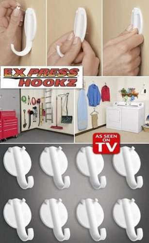 EX-PRESS HOOKZ!  NO NAILS,DRILLS OR HAMMER!!