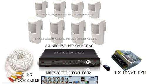 8 CHANNEL HDMI SPY PIR PLUG & PLAY KIT**700TVL PIR CAMERAS WITH 3G AND SMARTPHONE VIEW & WARRANTY!!