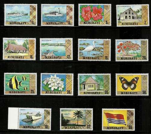 KIRIBATI MNH "1st DEFINITIVES in fabulous set to $5"  super set- FISHES,Birds,SCENERY,Flowers,++ (15
