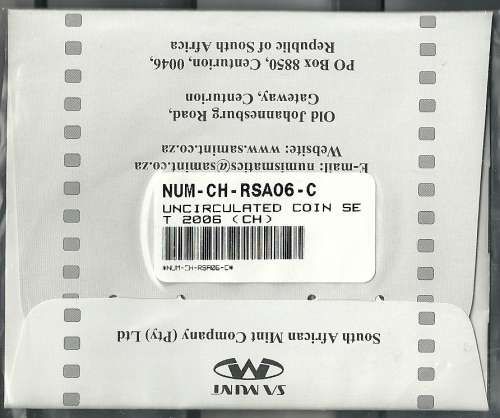 South AFRICA 2006 Circulation COIN Set in plastic sleeve and excellent condition