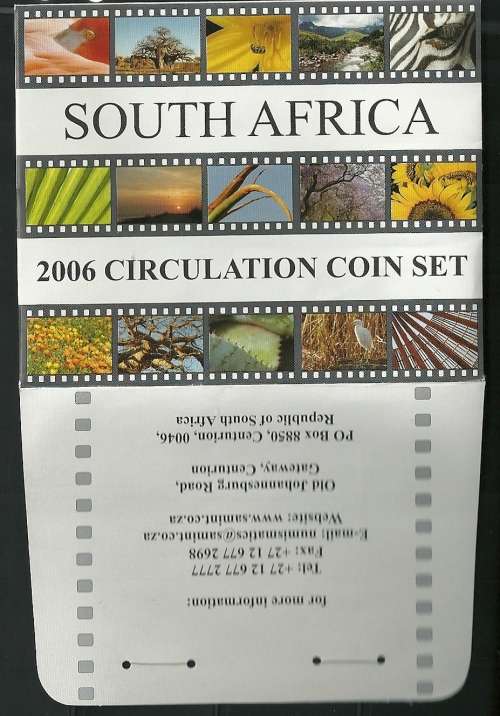 South AFRICA 2006 Circulation COIN Set in plastic sleeve and excellent condition