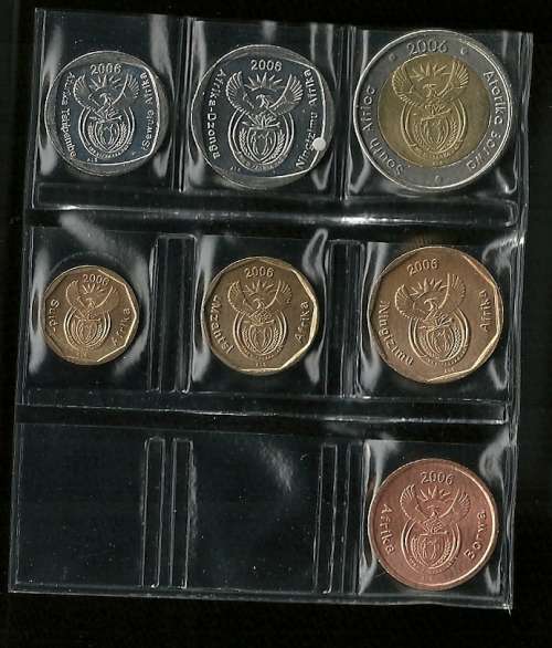 South AFRICA 2006 Circulation COIN Set in plastic sleeve and excellent condition