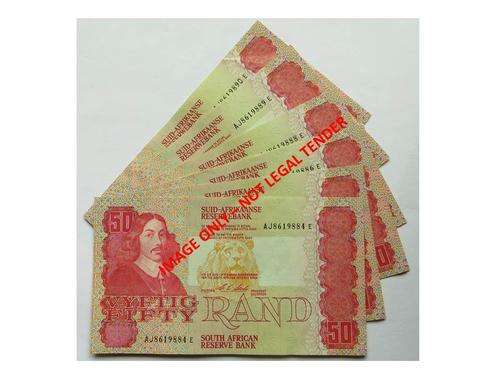 Stals R50 1st issue A/Unc. 7 in sequence. Bid per note