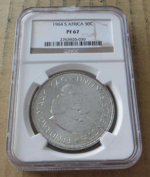 1964 South Africa 50C Crown PF67 NGC Graded