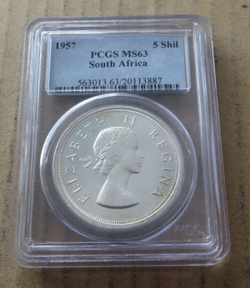 1957 5 Shilling Crown MS63 PCGS