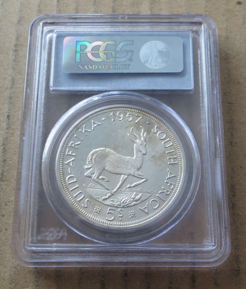 1957 5 Shilling Crown MS63 PCGS