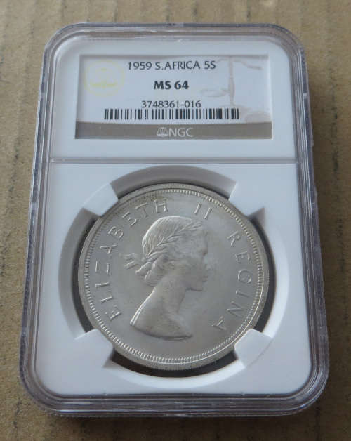 1959 5 Shillings Crown MS64 NGC
