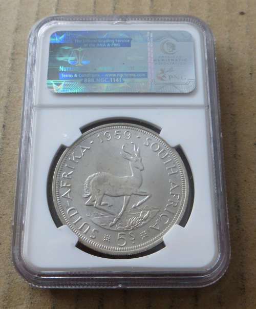 1959 5 Shillings Crown MS64 NGC