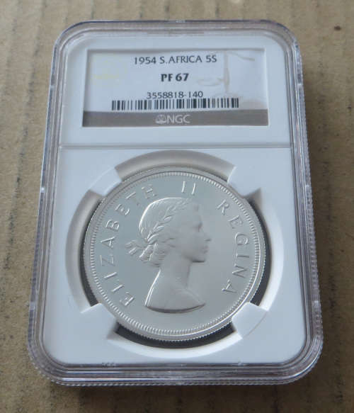 1954 5 Shillings Crown PF67 NGC