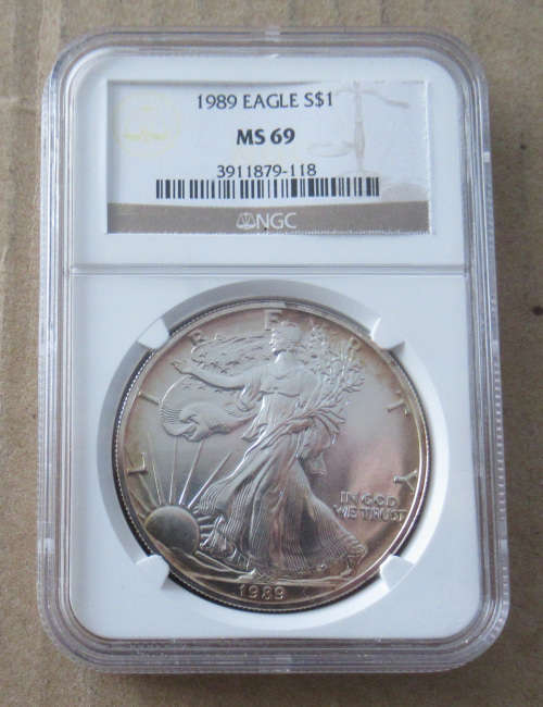 1989 USA Silver Eagle MS69 NGC