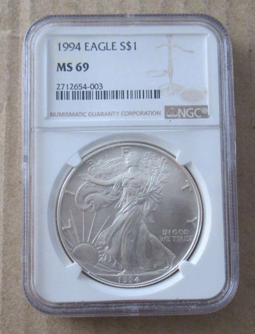 1994 USA Silver Eagle MS69 NGC