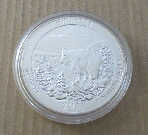 2011 Glacier National Park America the Beautiful 5 Ounce Silver coin Uncirculated