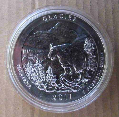 2011 Glacier National Park America the Beautiful 5 Ounce Silver coin Uncirculated