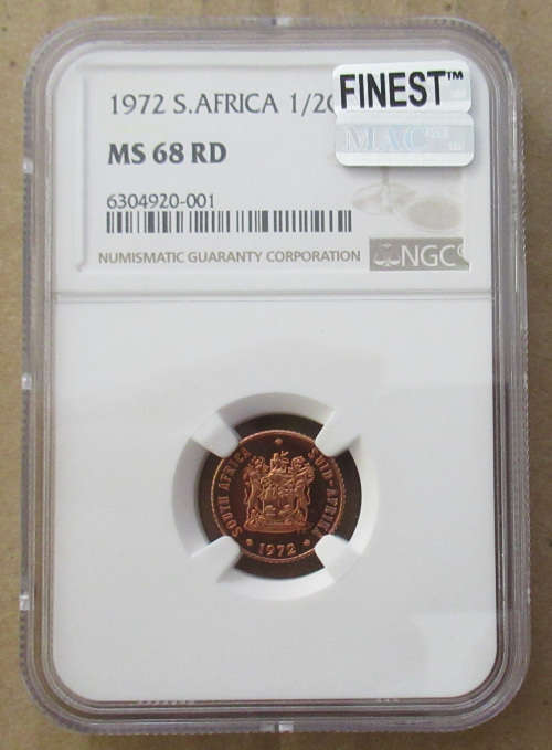 1972 1/2c Cent MS68RD NGC Finest Known 1 of 2 MAC Spotless