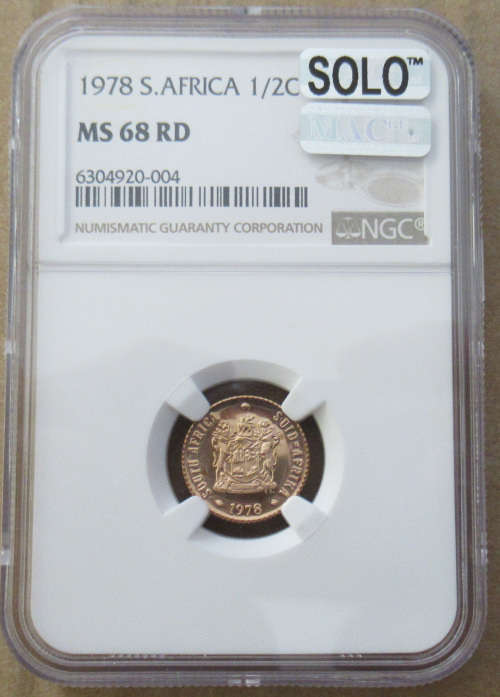 1978 1/2c Cent MS68RD NGC Finest Known 1 of 1 MAC Spotless
