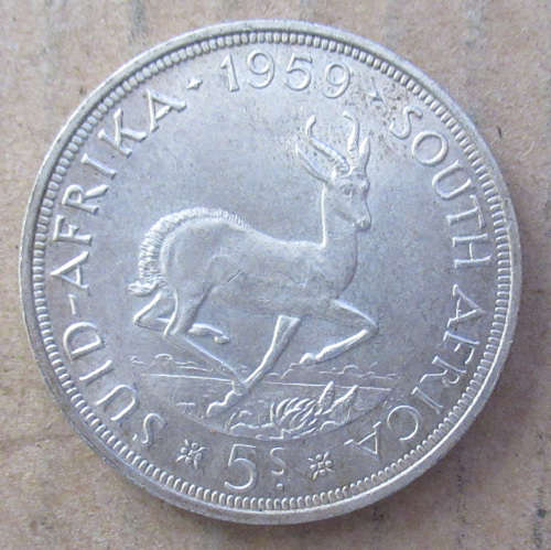 South Africa 1959 5 Shillings Crown AUnc/Unc