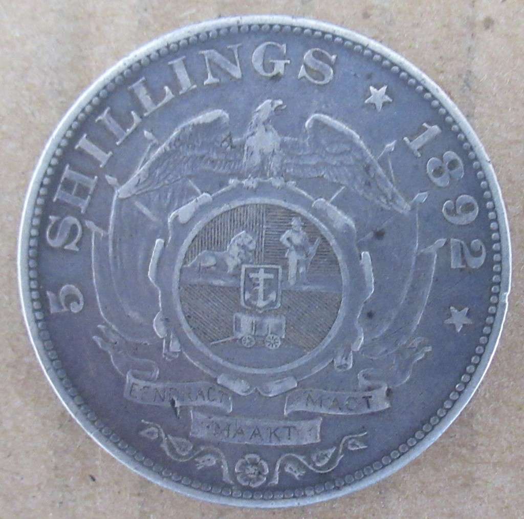 ZAR 1892 5 Shillings Single shaft in capsule