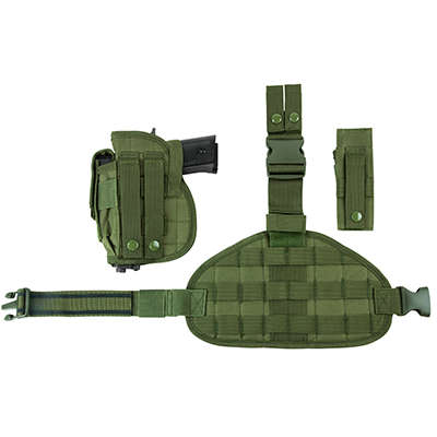 Nc Star 2956 Drop Leg MOLLE Panel/Holster/MagPch-Green
