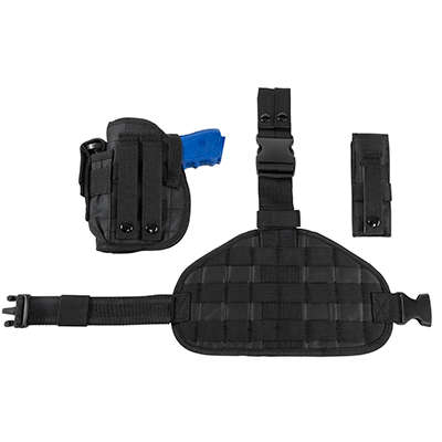 Nc Star 2956 Drop Leg MOLLE Panel/Holster/MagPch-Black