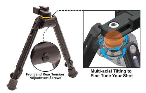 Leapers Inc. UTG Heavy Duty Recon 360 Bipod, Cent Ht: 5.59"-7.0"