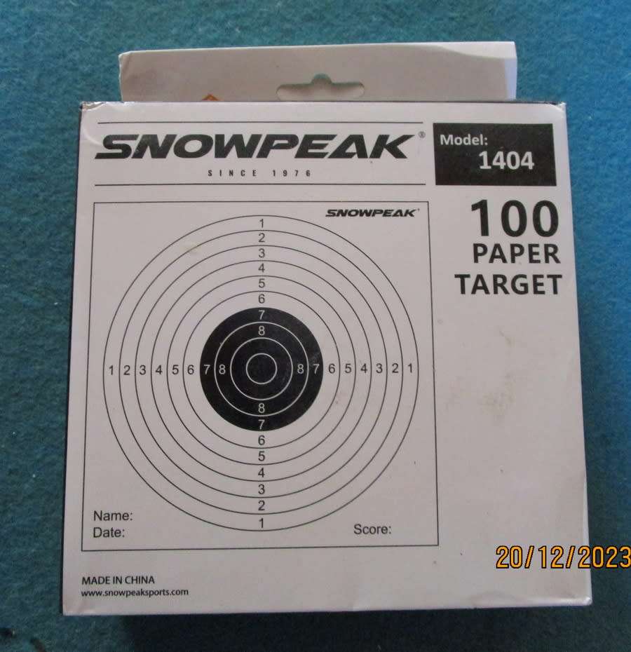 Snow Peak 1404 Paper Targets 100`s