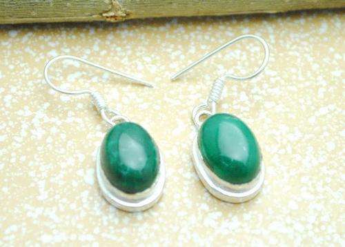 24g .925 EMERALD GEMSTONE STERLING SILVER EARRING READY TO SHIP