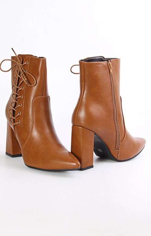 Ladies Ankle Boots Tan