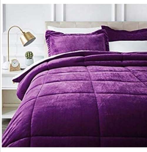 Fleece Comforter Set Purple