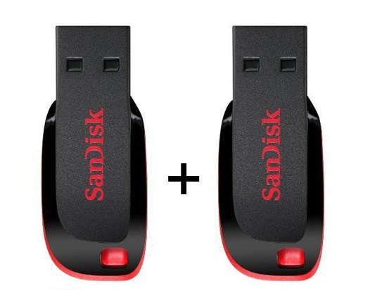 2 x SanDisk Cruzer Blade 16GB USB 2.0 Flash Drive