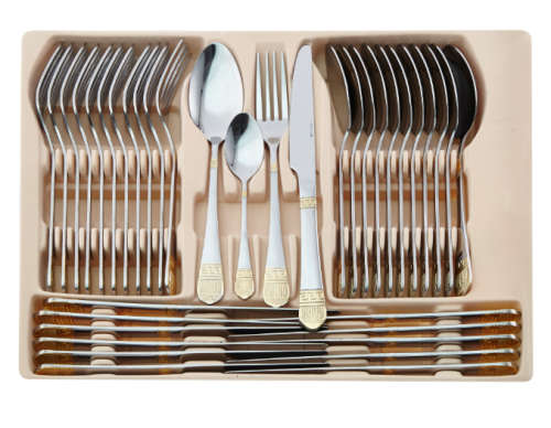 72 Piece Stainless Steel Cutlery Set with Faux Leather Case